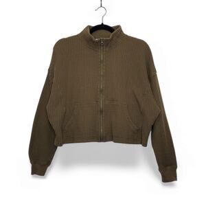 Industry Cropped Sweatshirt Medium Waffle Knit Style Nature Earth Tones Hues